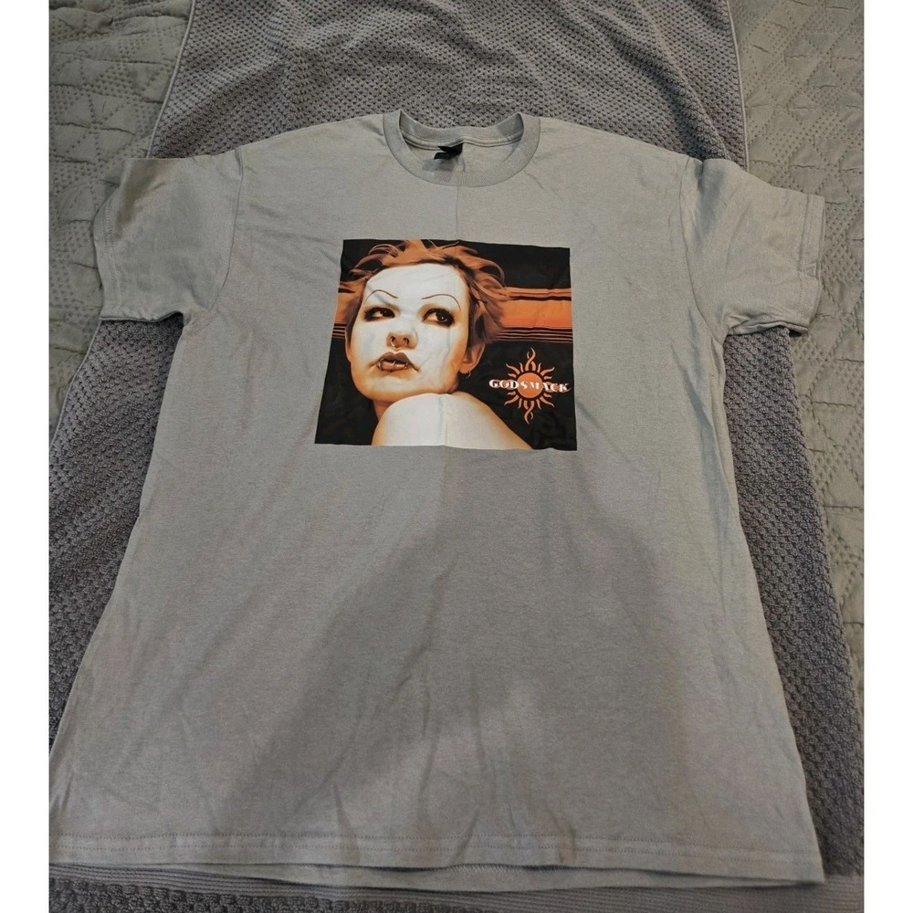 Godsmack Band T-Shirt Mens Large Gray Graphic Sun Logo Heavy Cotton Short Sleeve